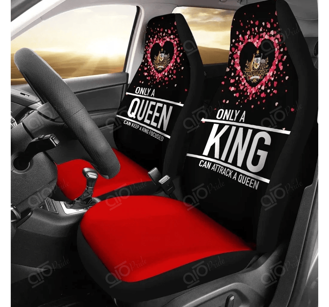 Personalized Aio Pride Australia Couple Valentine Nothing Make Sense Universal Front Car Seat Cover