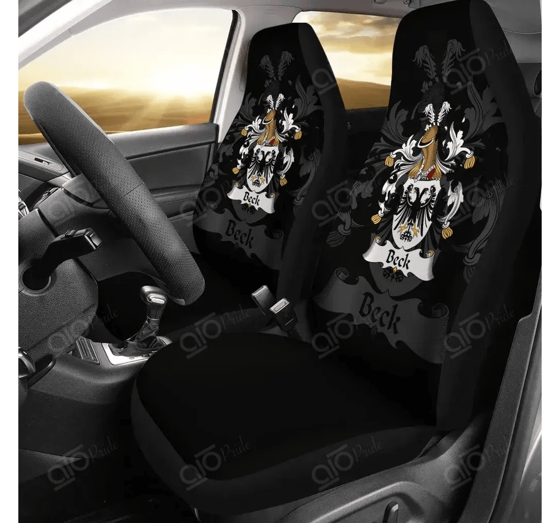 Personalized Aio Pride Beck Germany German Family Crest Universal Front Car Seat Cover