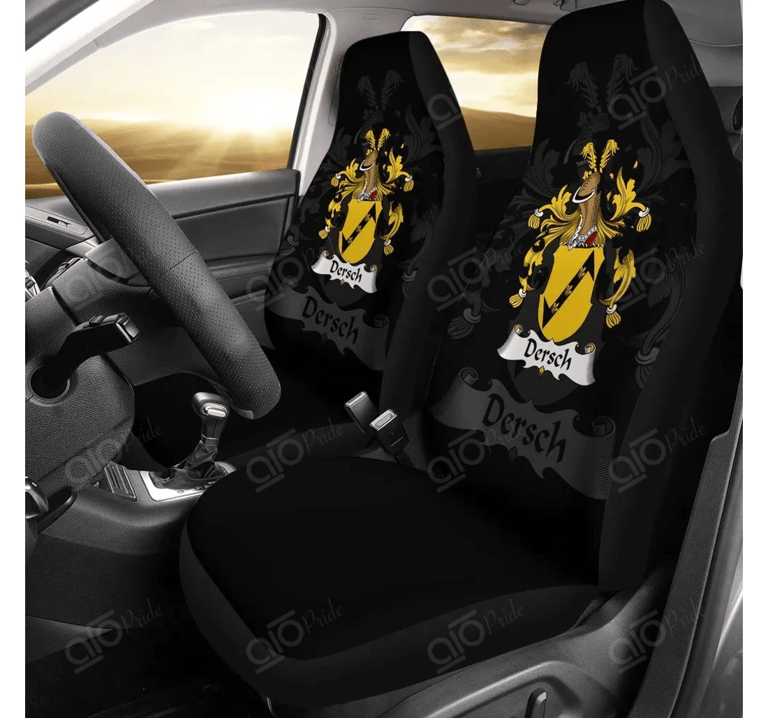 Personalized Aio Pride Dersch Germany German Family Crest Universal Front Car Seat Cover