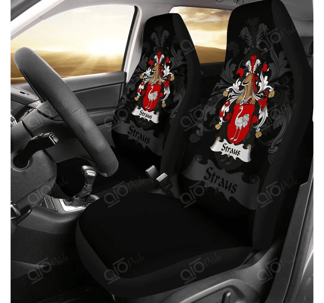 Personalized Aio Pride Straus Germany German Family Crest Universal Front Car Seat Cover