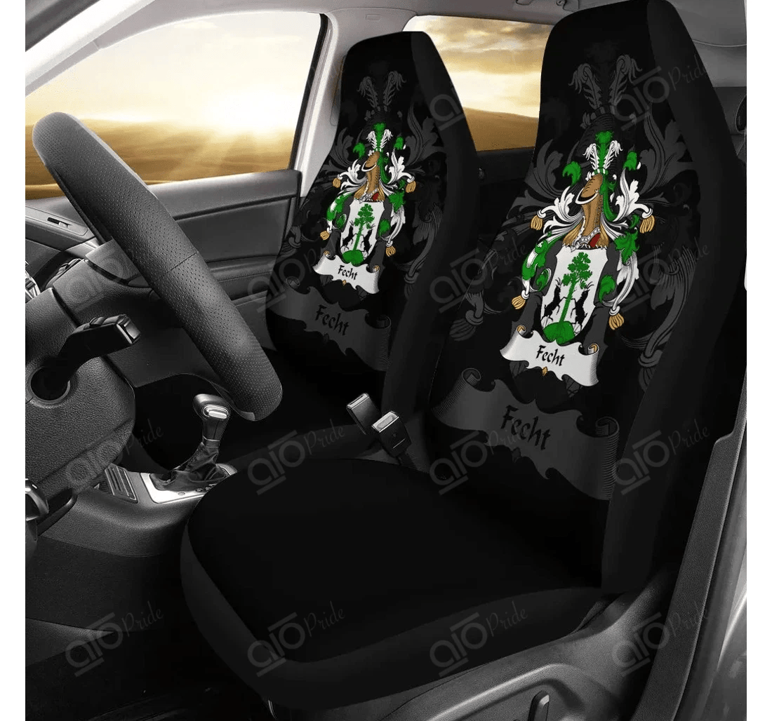 Personalized Aio Pride Fecht Germany German Family Crest Universal Front Car Seat Cover
