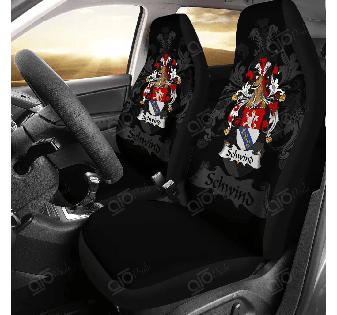 Personalized Aio Pride Schwind Germany German Family Crest Universal Front Car Seat Cover