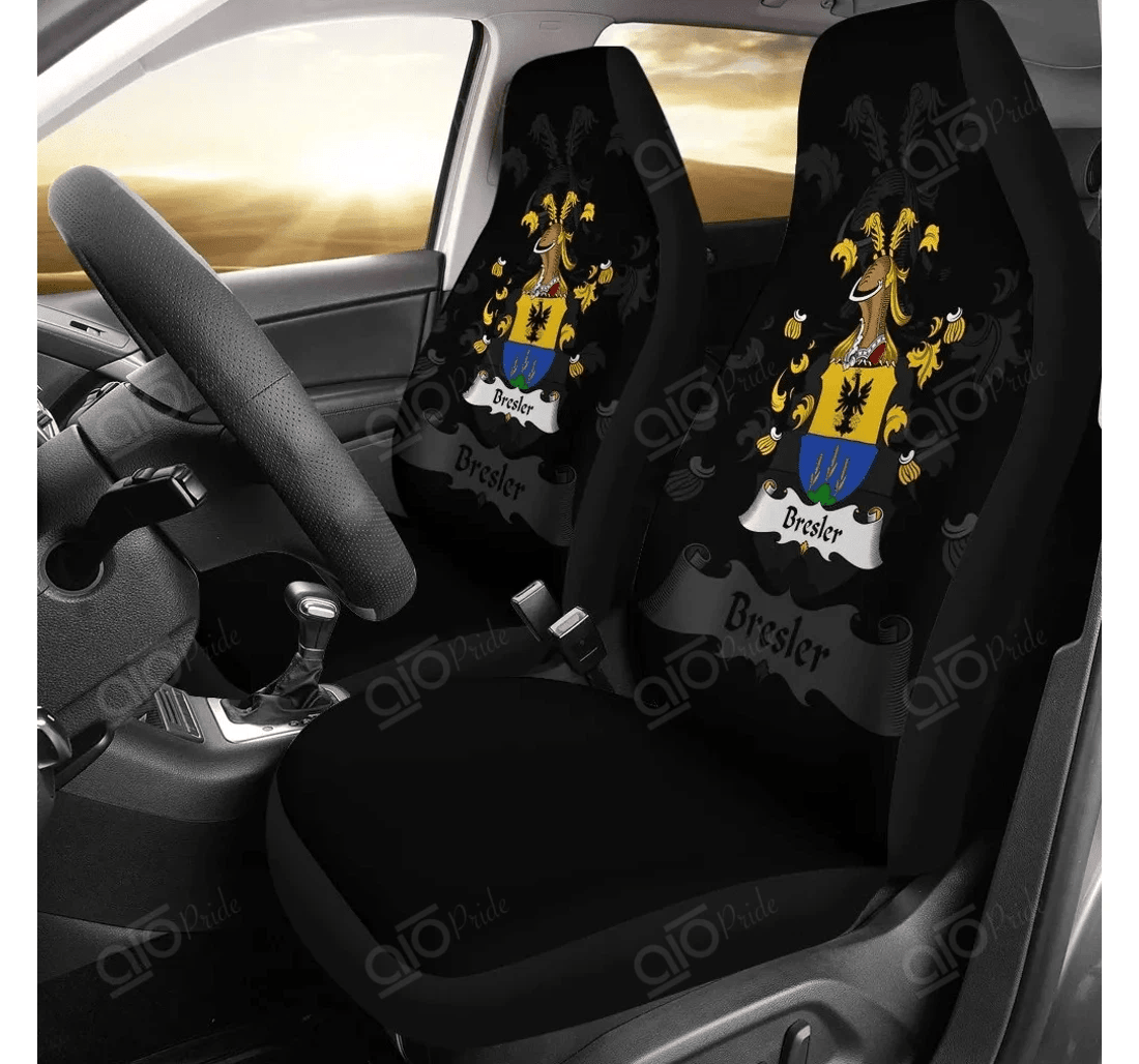 Personalized Aio Pride Bresler Germany German Family Crest Universal Front Car Seat Cover