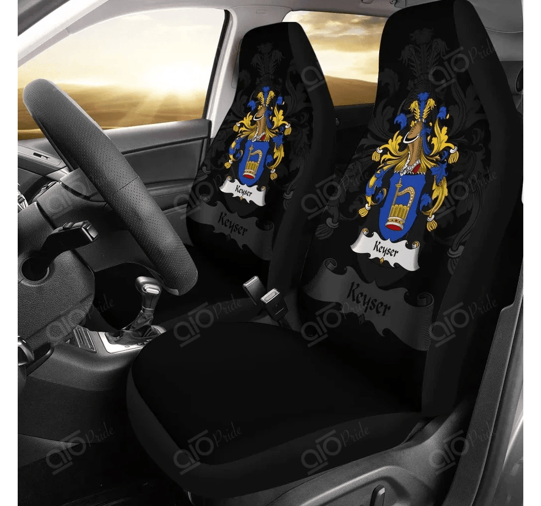 Personalized Aio Pride Keyser Germany German Family Crest Universal Front Car Seat Cover