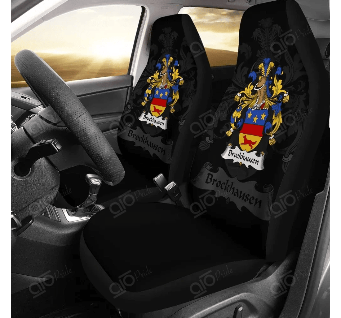 Personalized Aio Pride Brockhausen Germany German Family Crest Universal Front Car Seat Cover