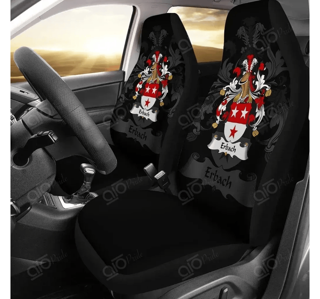 Personalized Aio Pride Erbach Germany German Family Crest Universal Front Car Seat Cover