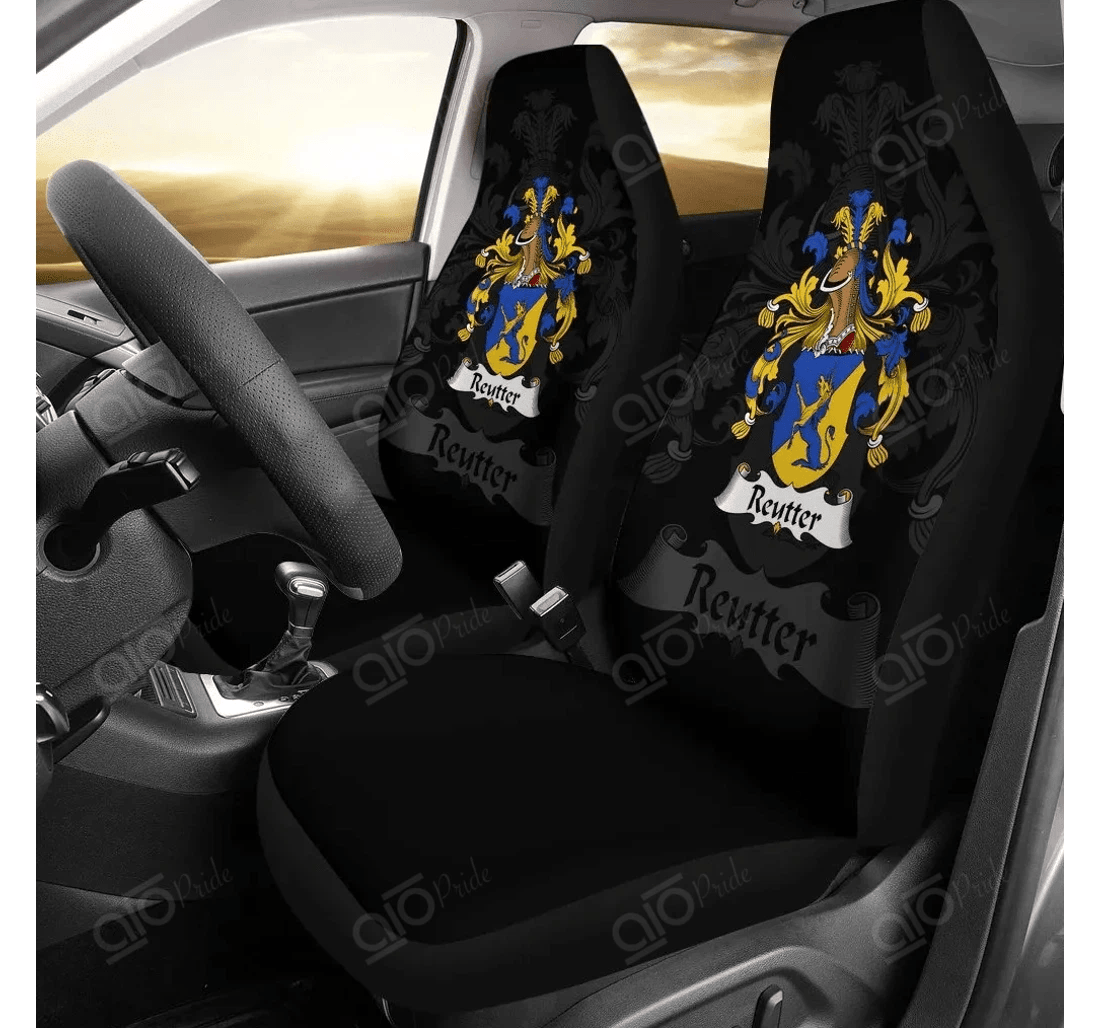 Personalized Aio Pride Reutter Germany German Family Crest Universal Front Car Seat Cover