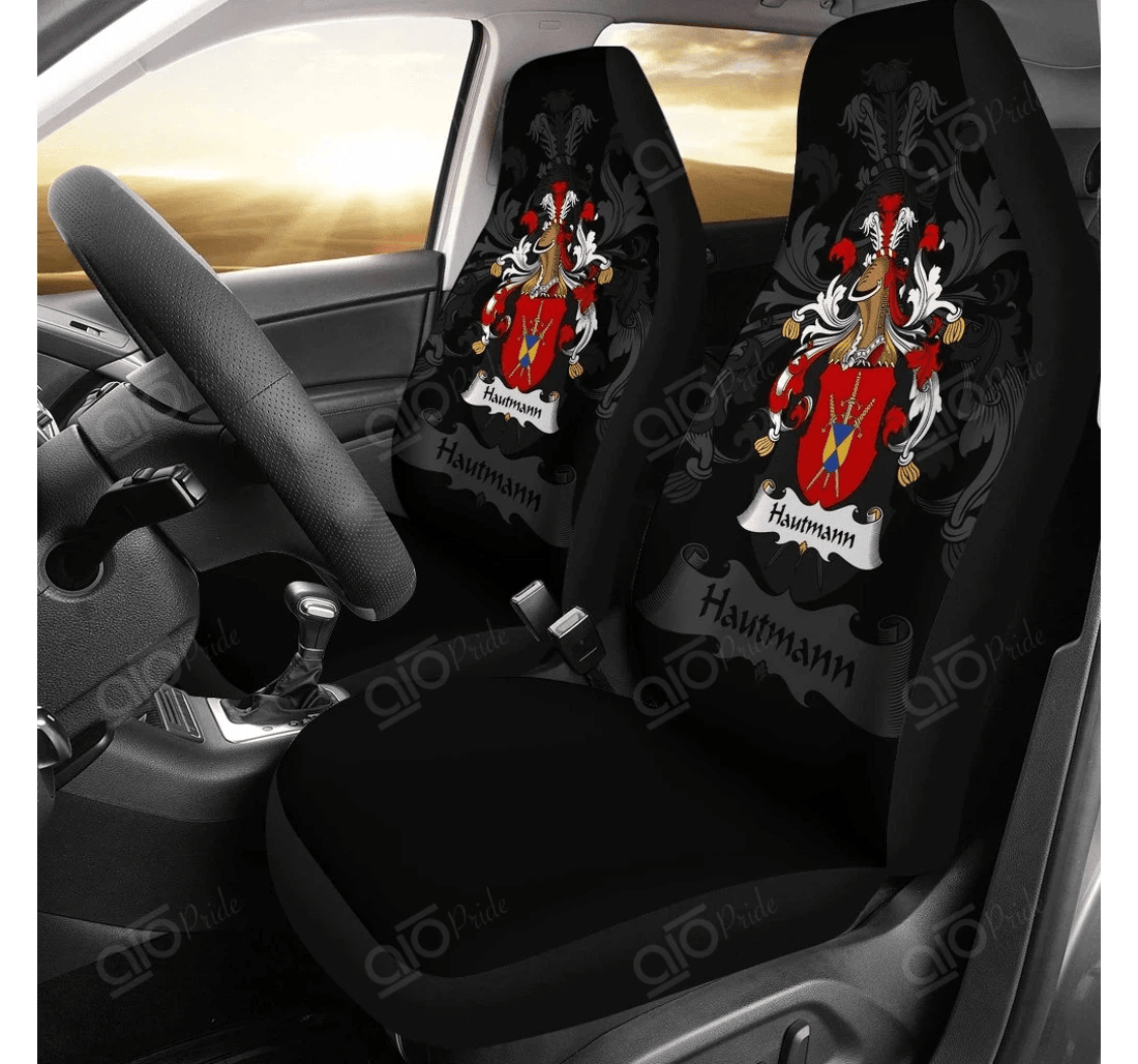 Personalized Aio Pride Hautmann Germany German Family Crest Universal Front Car Seat Cover