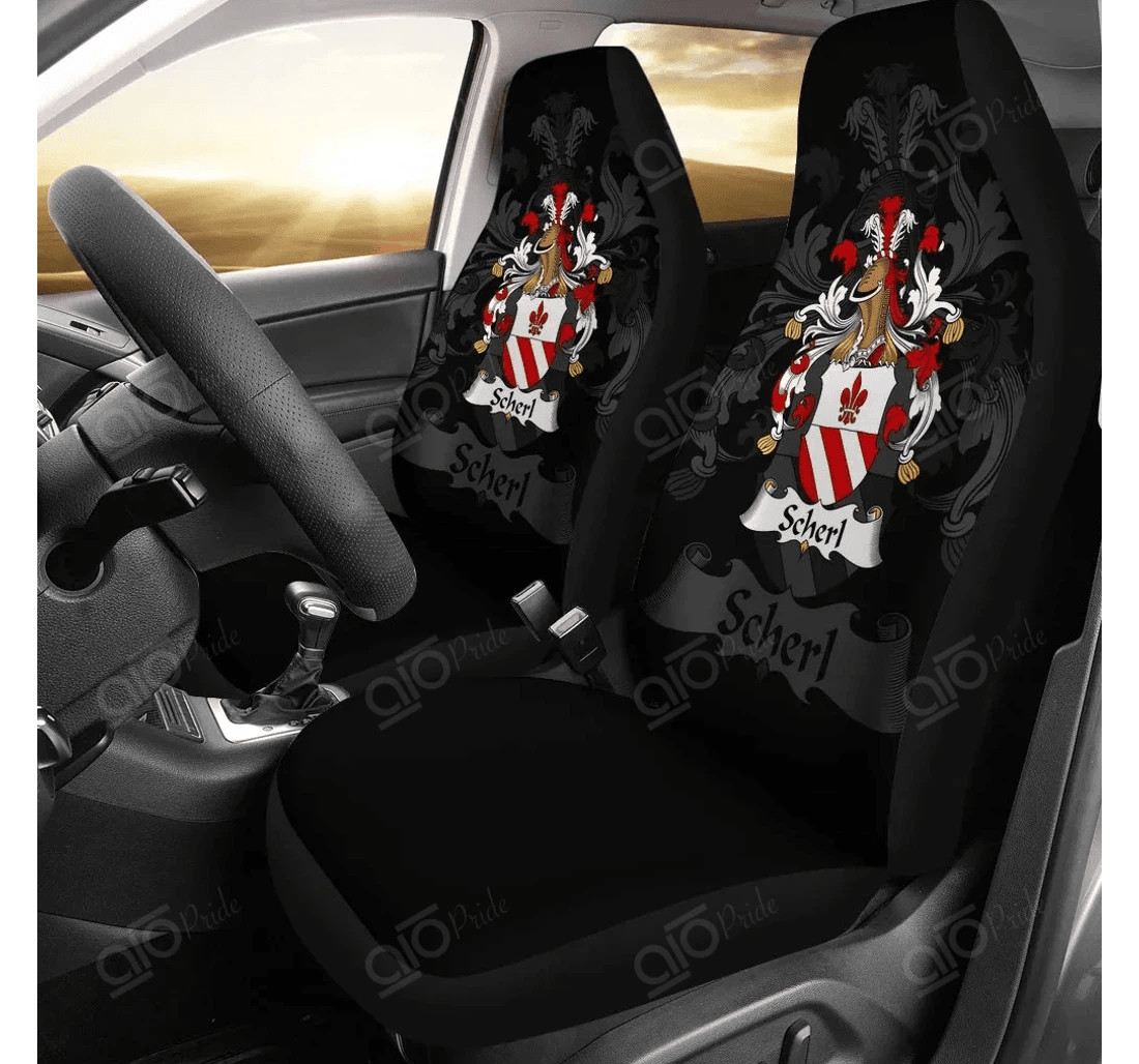 Personalized Aio Pride Scherl Germany German Family Crest Universal Front Car Seat Cover