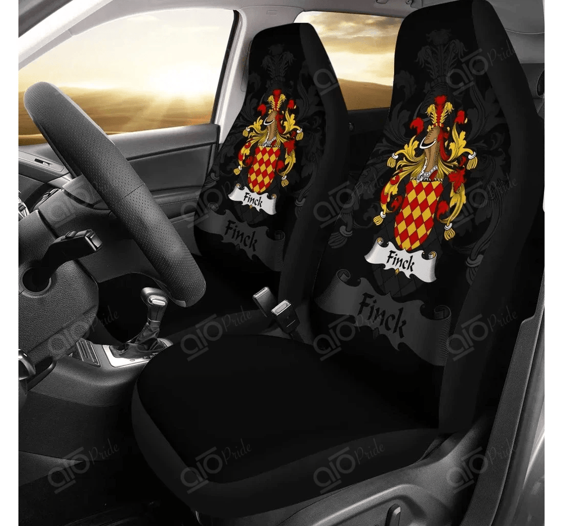 Personalized Aio Pride Finck Germany German Family Crest Universal Front Car Seat Cover