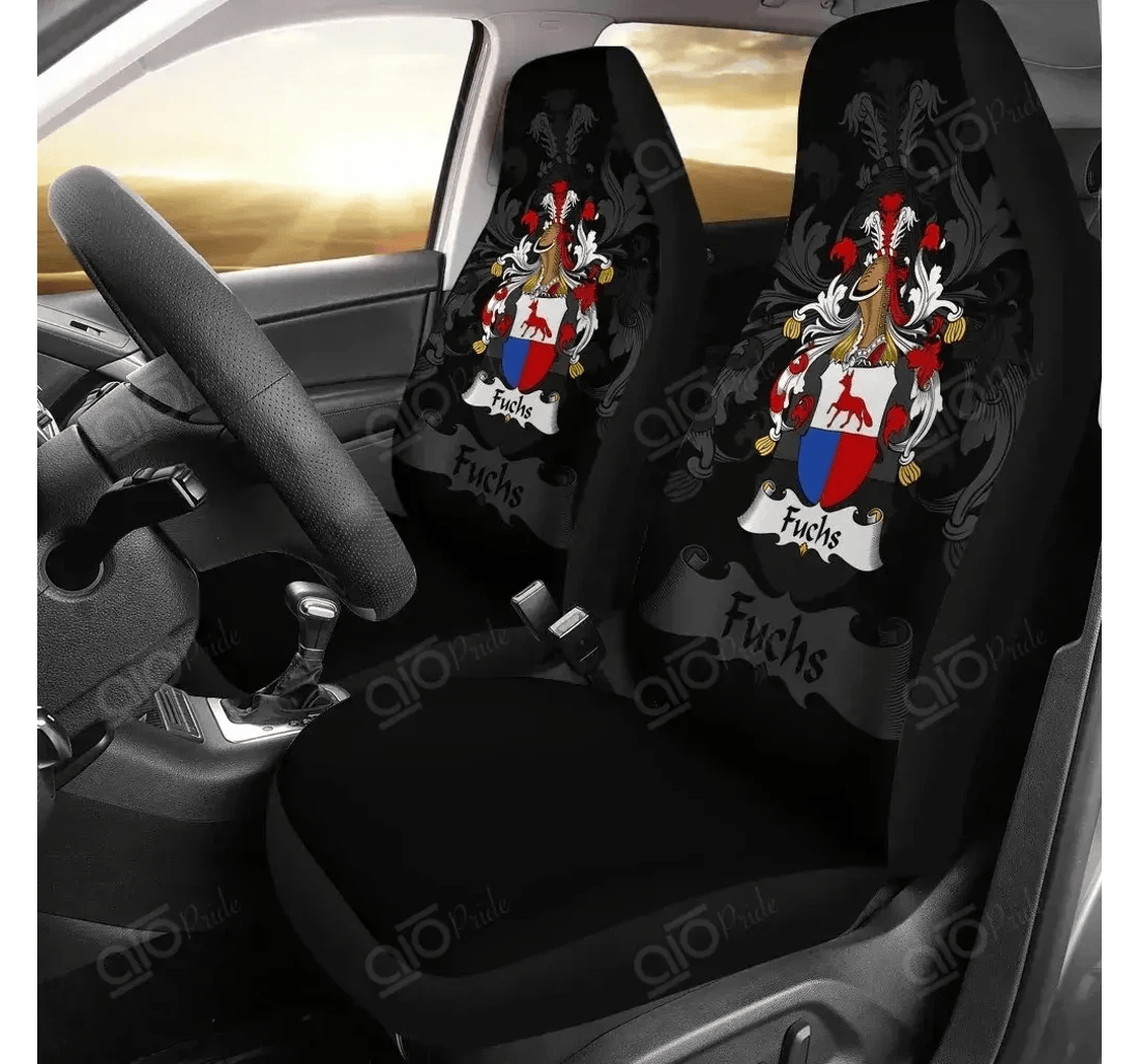 Personalized Aio Pride Fuchs Germany German Family Crest Universal Front Car Seat Cover
