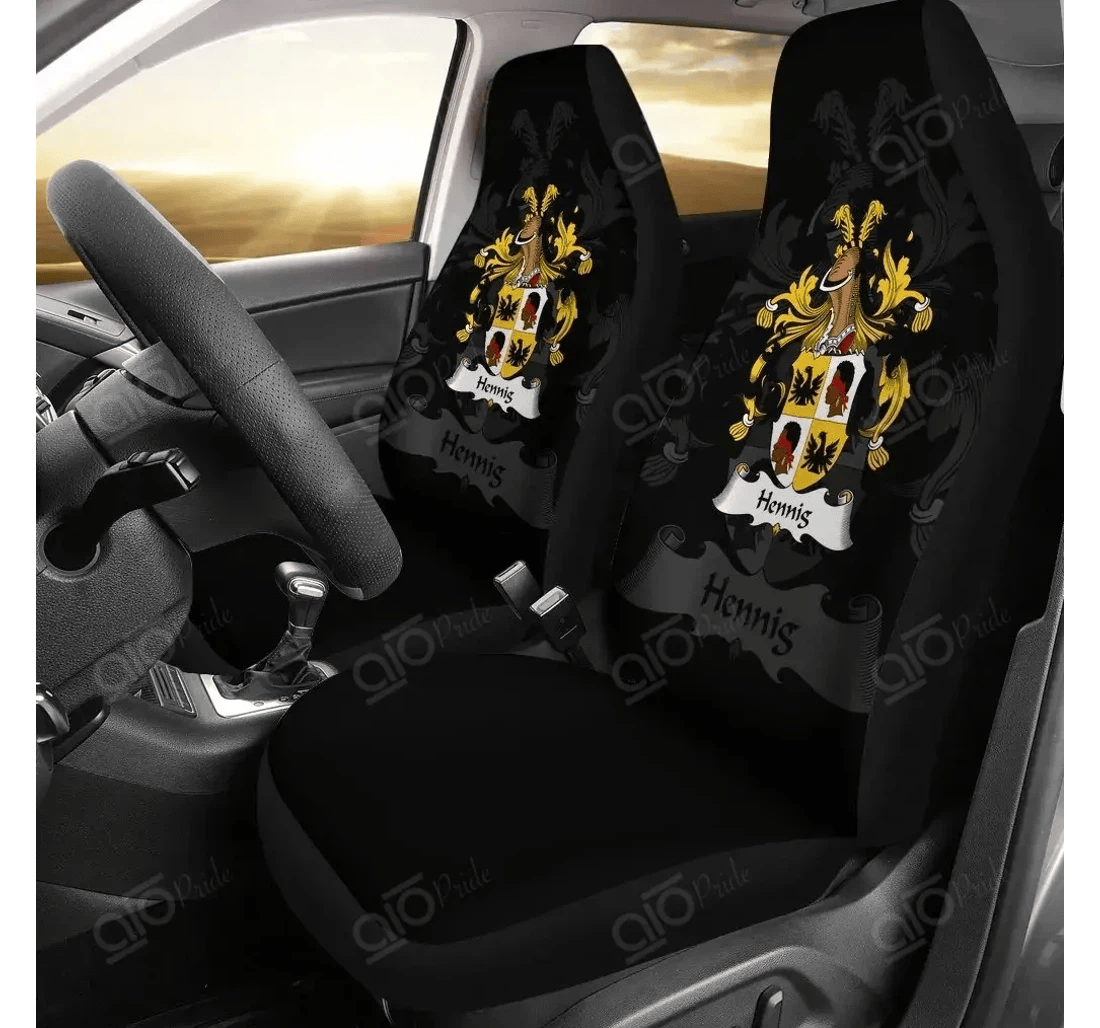 Personalized Aio Pride Hennig Germany German Family Crest Universal Front Car Seat Cover