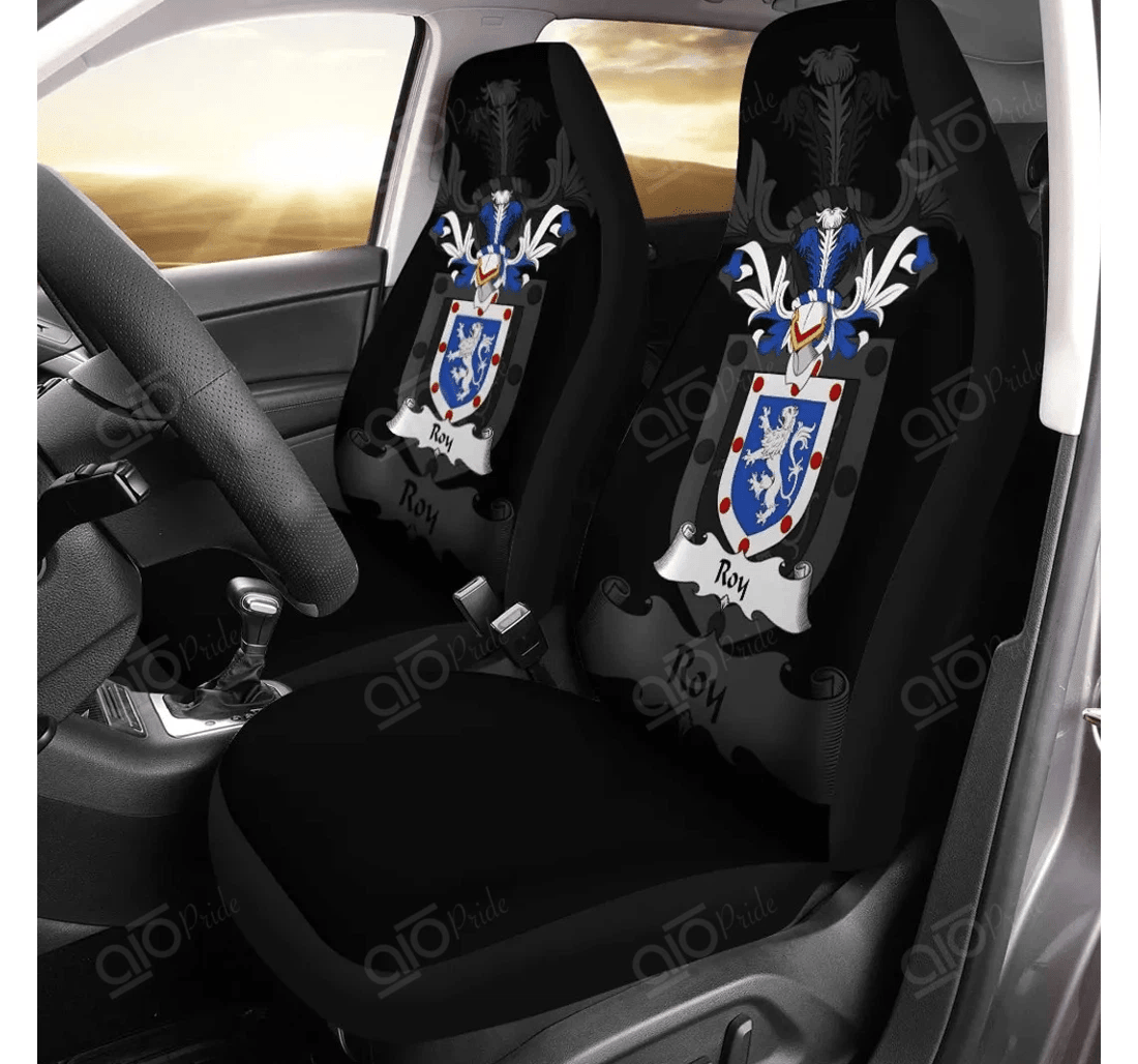 Personalized Aio Pride Roy Family Crest Universal Front Car Seat Cover