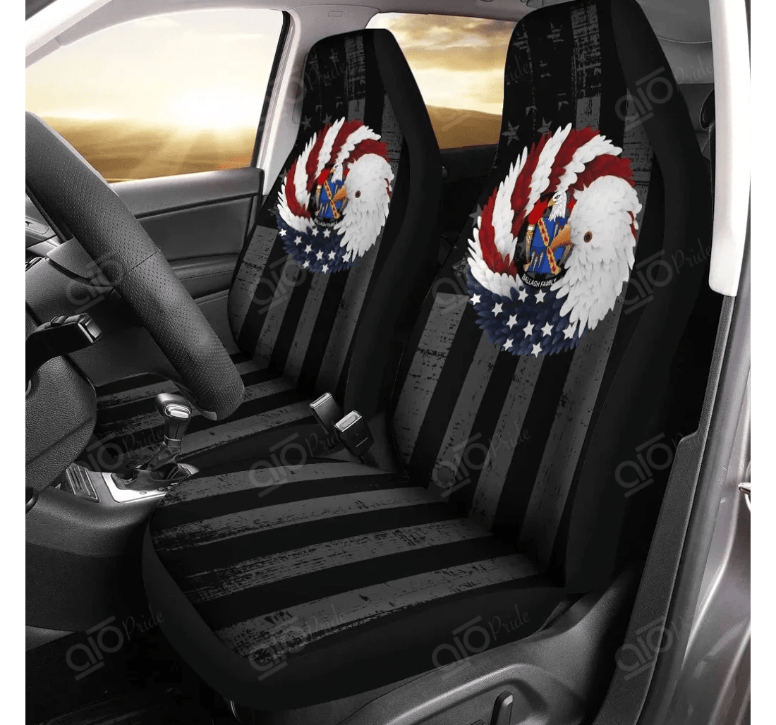 Personalized Aio Pride Ballagh Usa American Eagle Wreath American Family Crest Universal Front Car Seat Cover