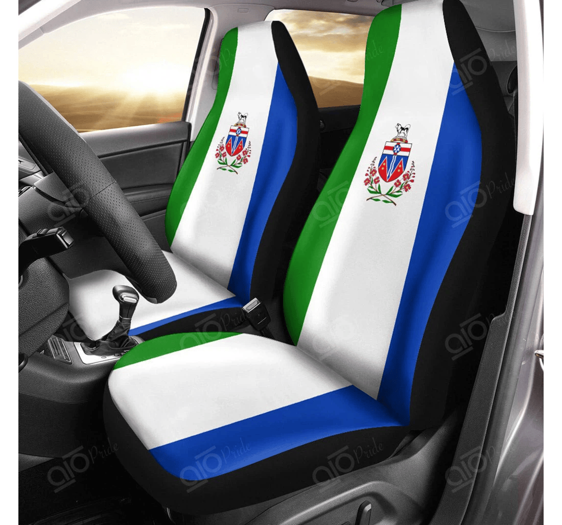 Personalized Aio Pride Canada Flag Yukon Universal Front Car Seat Cover