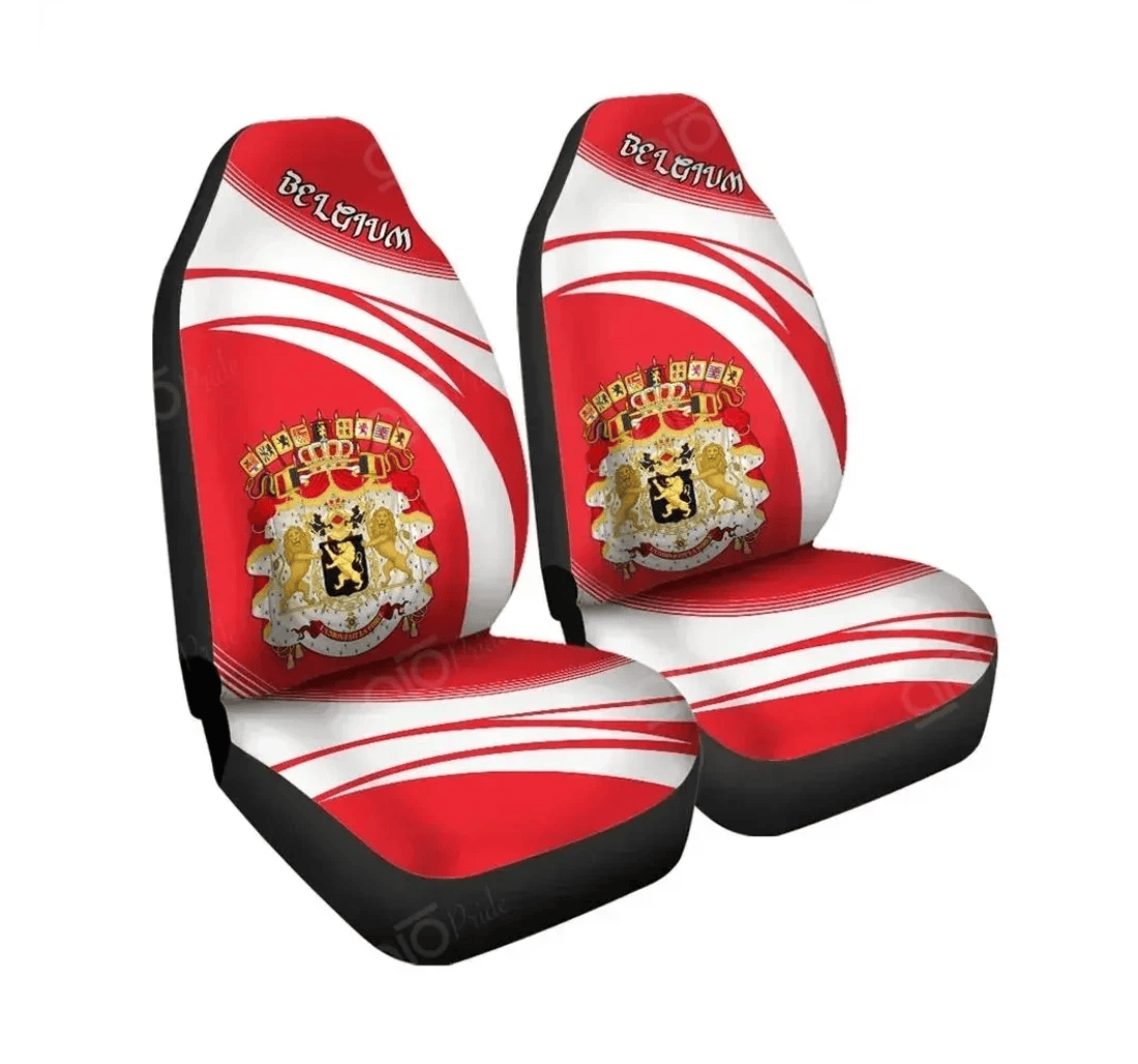Personalized Aio Pride Belgium Coat Arms Cricket Universal Front Car Seat Cover