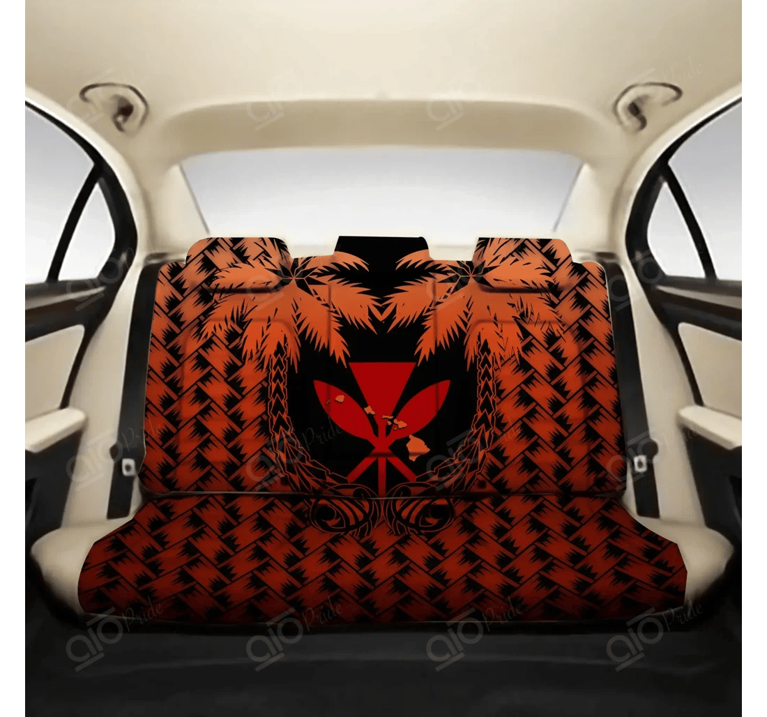 Personalized Aio Pride Kanaka Maoli Hawaiian Polynesian Coconut Tree Lauhala Red Universal Front Car Seat Cover