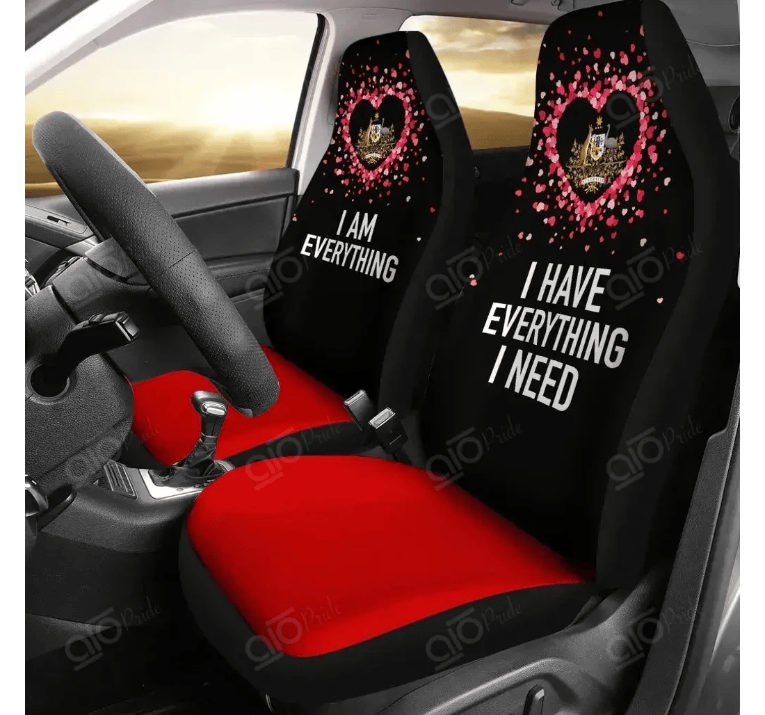 Personalized Aio Pride Australia Couple Valentine Everthing I Need Universal Front Car Seat Cover
