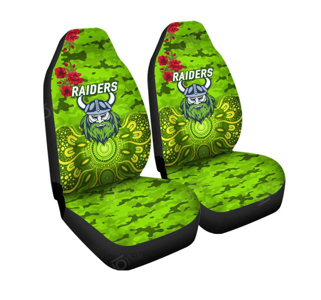 Personalized Aio Pride Canberra Raiders Anzac Indigenous Vibes Universal Front Car Seat Cover
