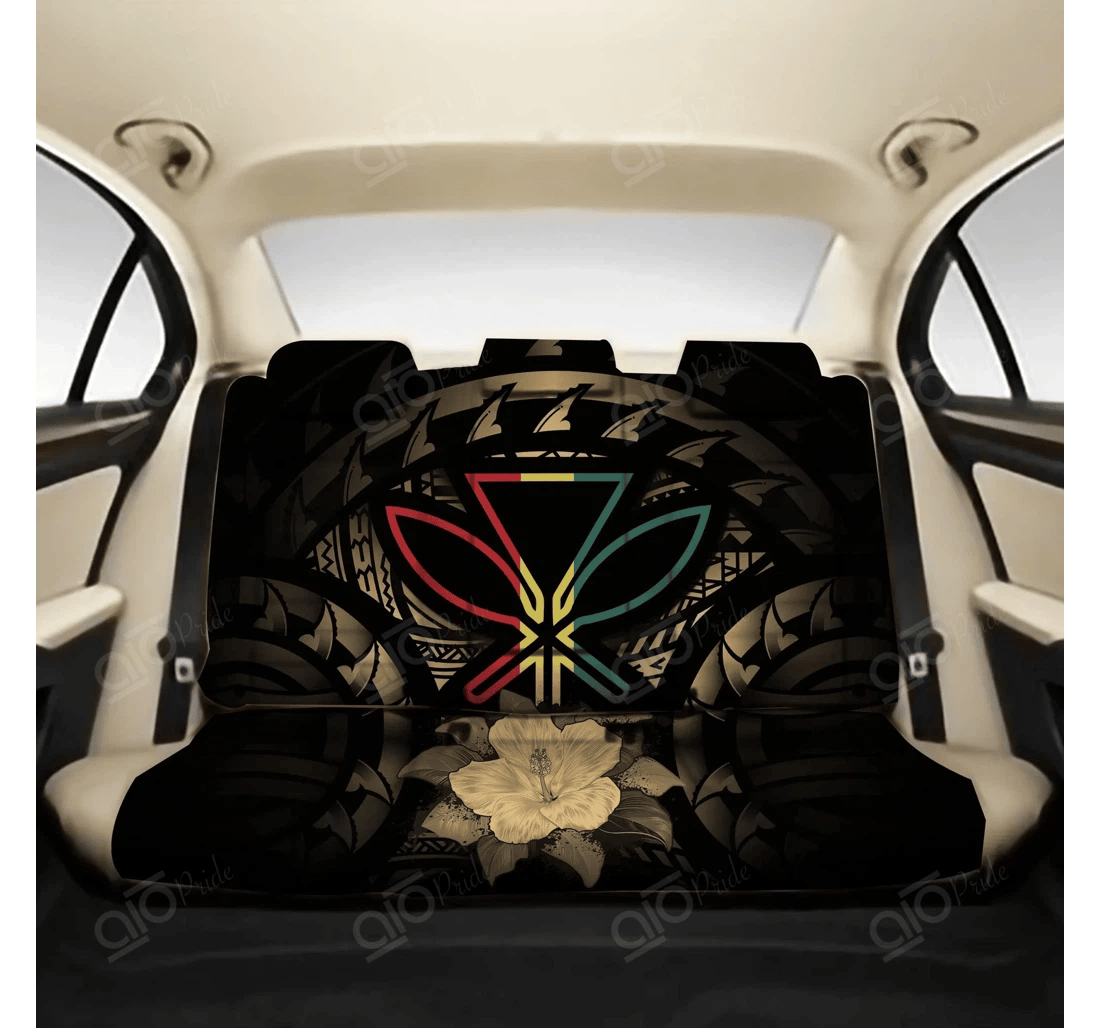 Personalized Aio Pride Kanaka Maoli Hawaiian Gold Hibiscus Universal Front Car Seat Cover