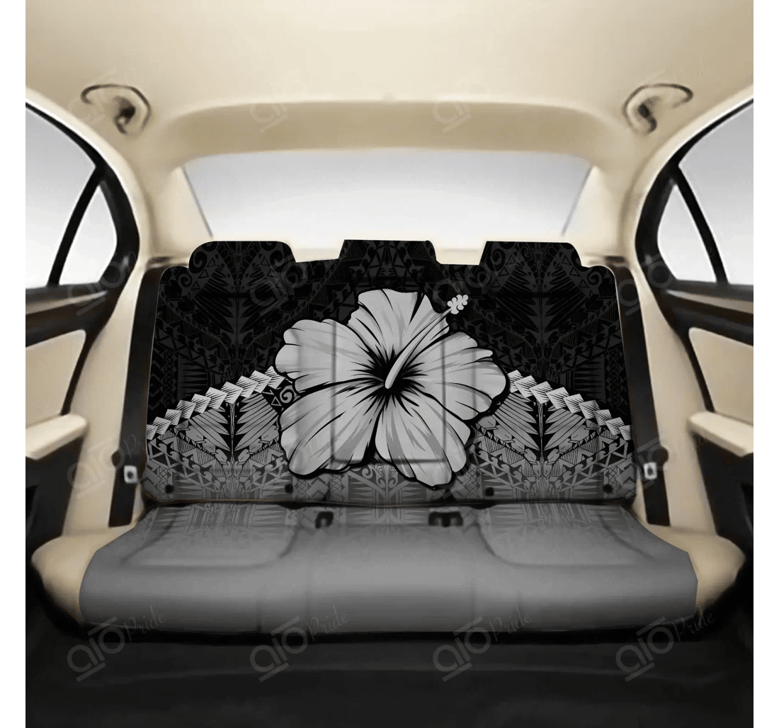 Personalized Aio Pride Kanaka Maoli Hawaiian Polynesian Hibiscus Gray Universal Front Car Seat Cover