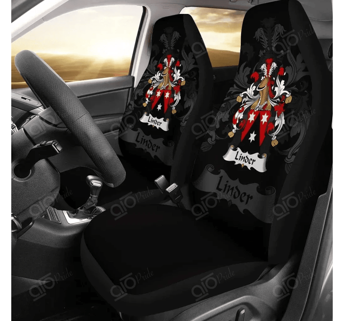 Personalized Aio Pride Linder Germany German Family Crest Universal Front Car Seat Cover