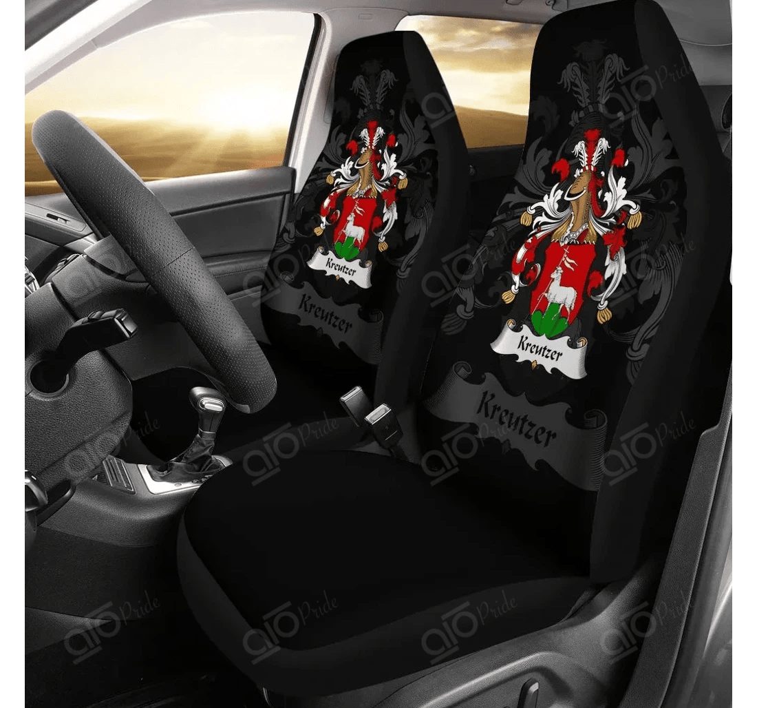 Personalized Aio Pride Kreutzer Germany German Family Crest Universal Front Car Seat Cover