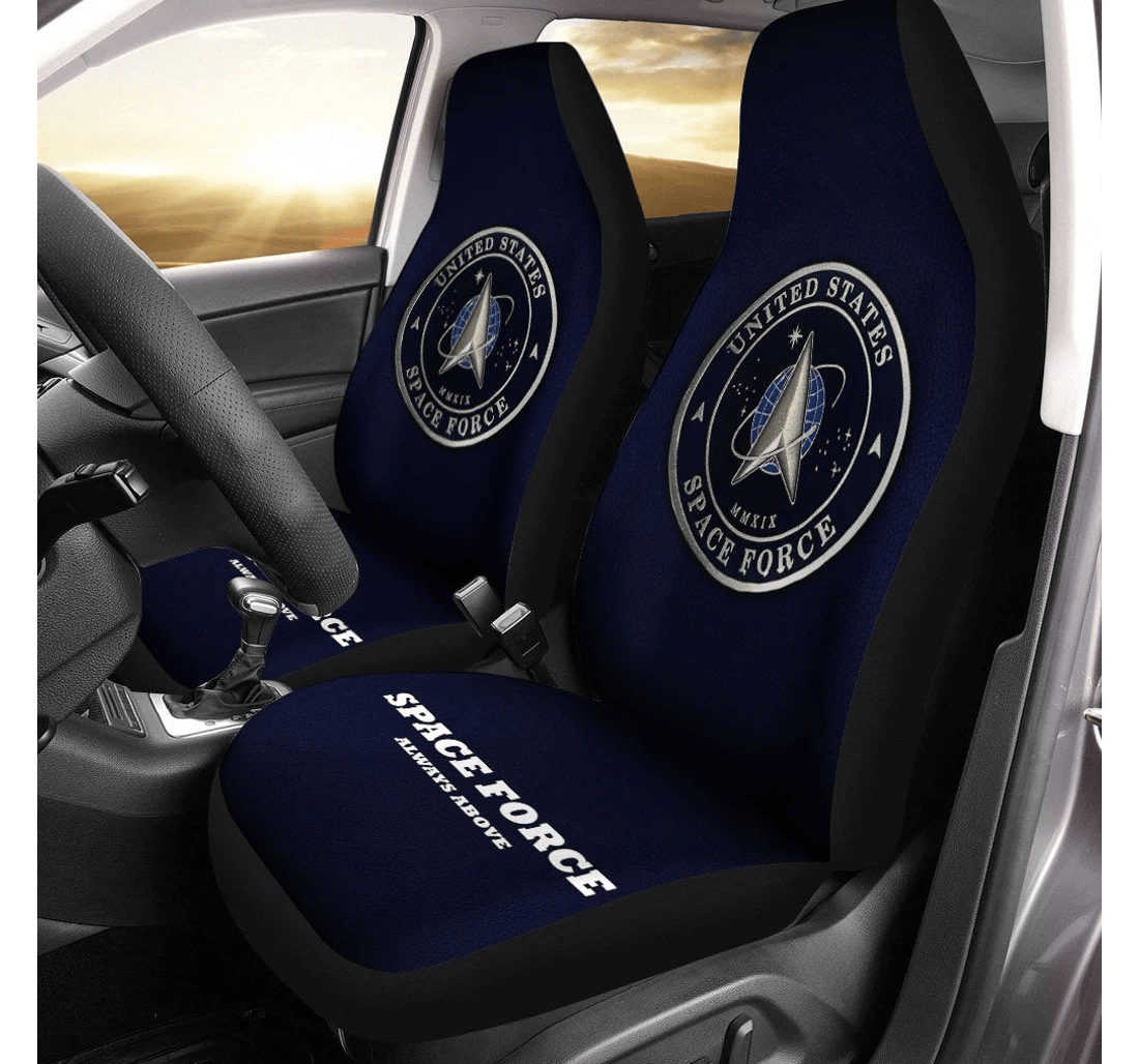U S Space Force Custom Emblem Universal Front Car Seat Cover