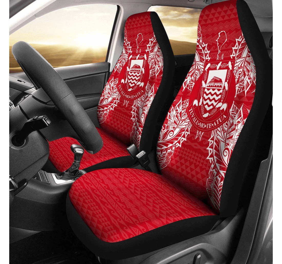 Tuvalu Polynesia Map Red White Bn39 Universal Front Car Seat Cover