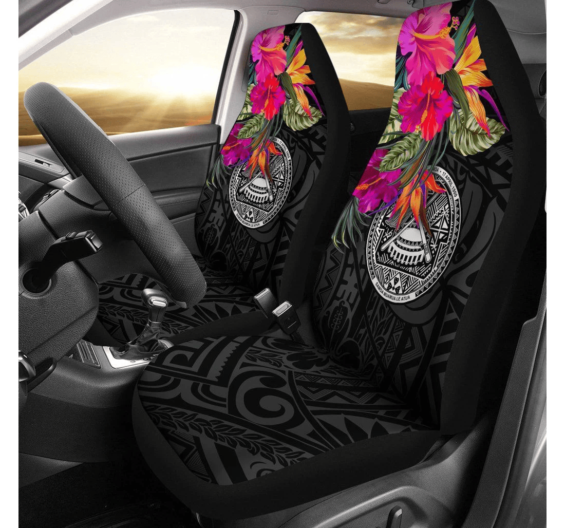 American Samoa Polynesian Hibiscus Pattern Bn39 Universal Front Car Seat Cover