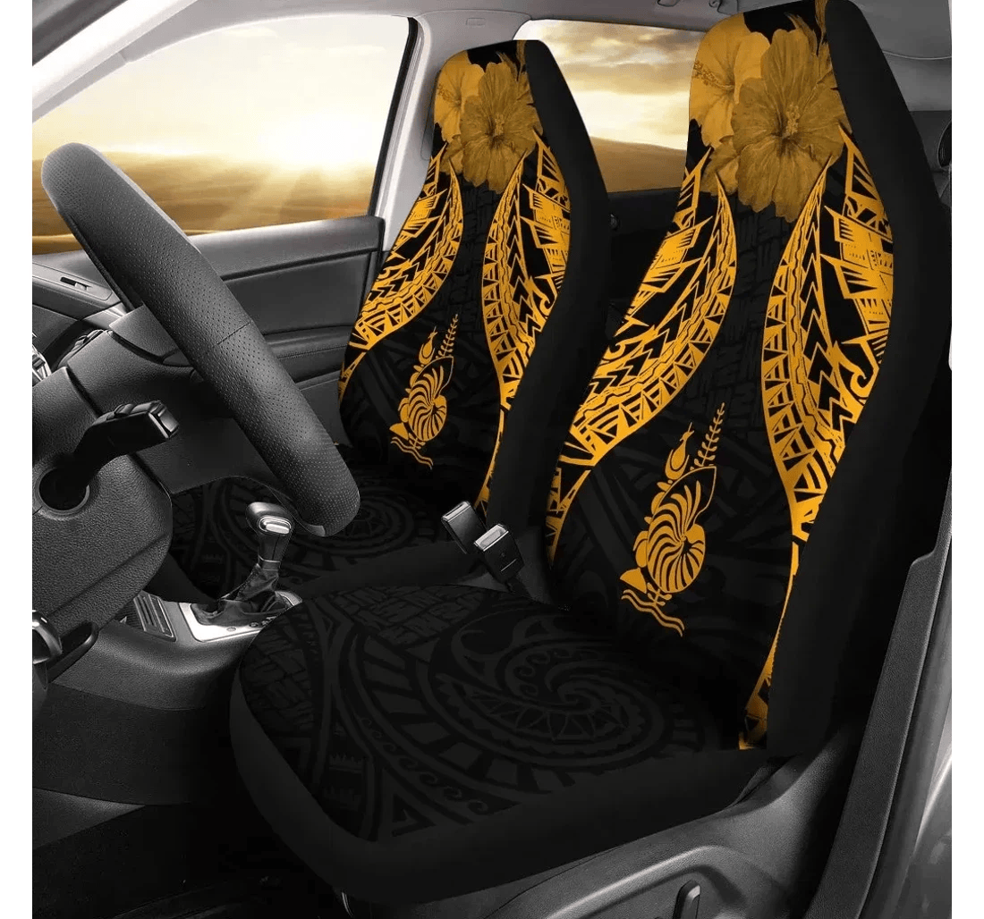 New Caledonia Polynesian Pride Seal And Hibiscus Gold Bn39 Universal Front Car Seat Cover
