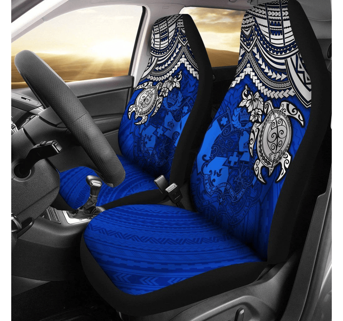 Tonga Polynesian Blue Turtle Bn15 Universal Front Car Seat Cover