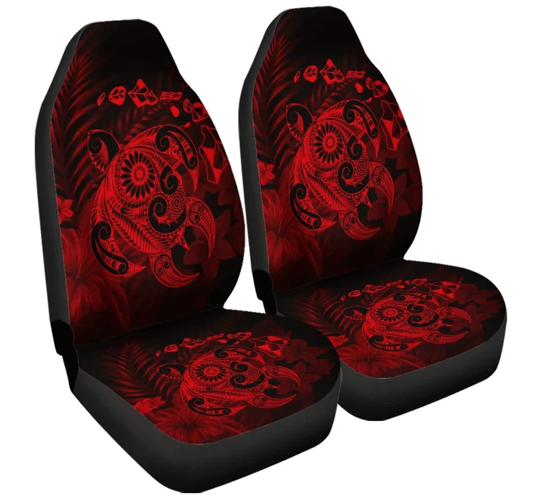 Accessory Hawaiian Map Turtle Tattoo Hibiscus Plumeria Polynesian Red Ah J4r Universal Front Car Seat Cover