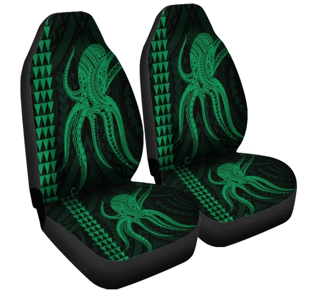 Accessory Hawaii Octopus Kakau Polynesian Green Ah J4r Universal Front Car Seat Cover