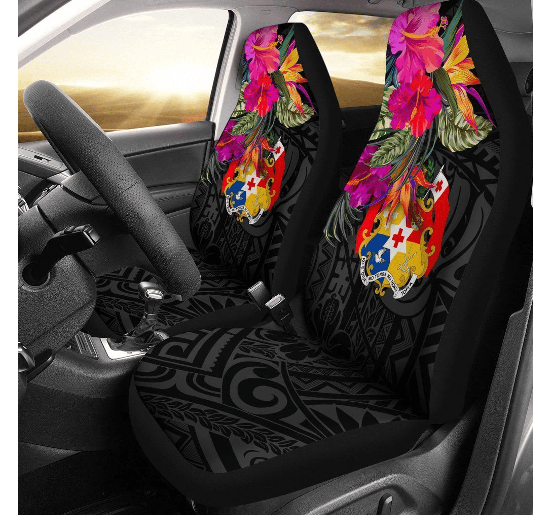 Tonga Polynesian Hibiscus Pattern Bn39 Universal Front Car Seat Cover