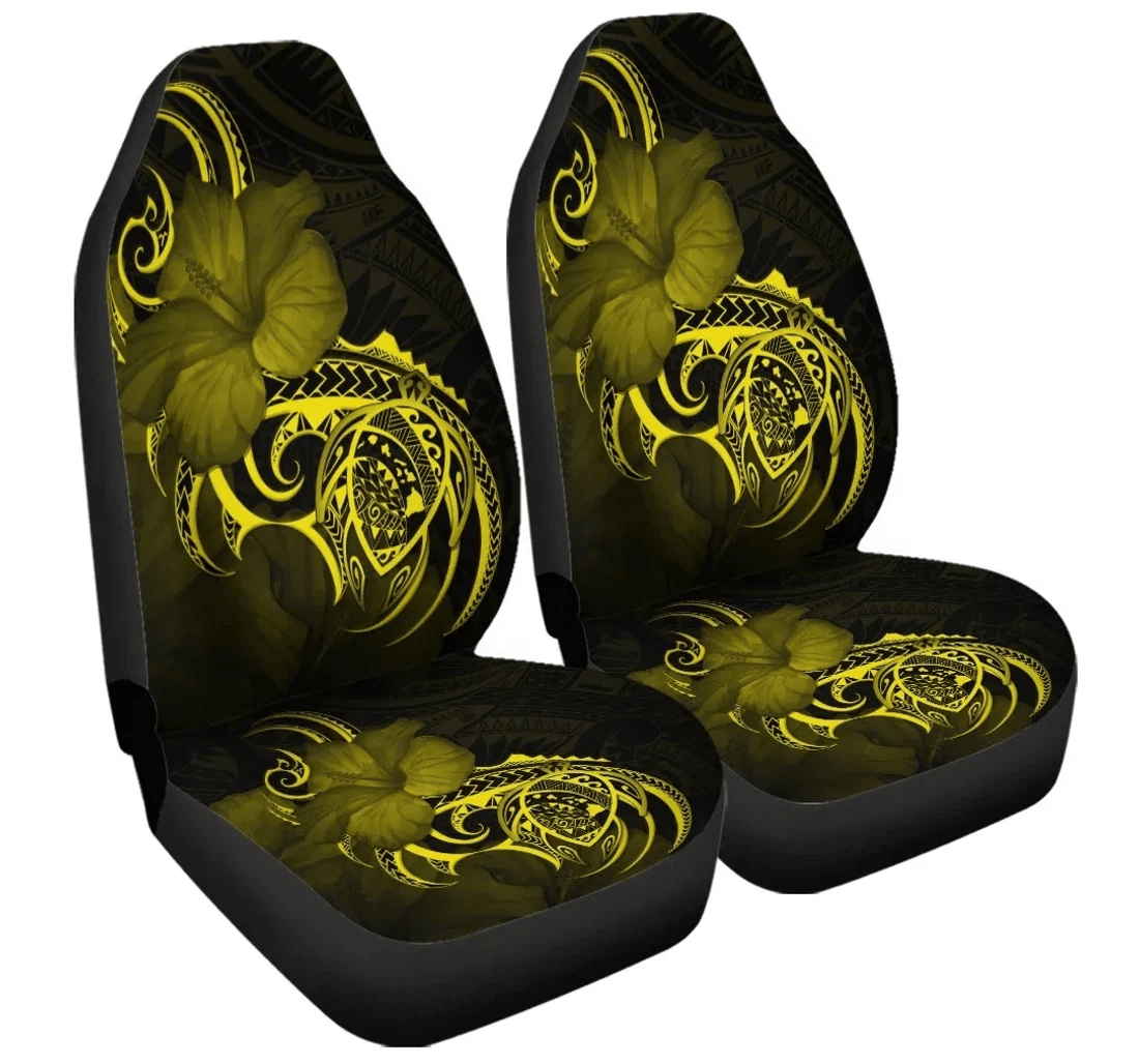 Accessory Hawaii Map Turtle Hibiscus Divise Polynesian Yellow Ah Jr Universal Front Car Seat Cover