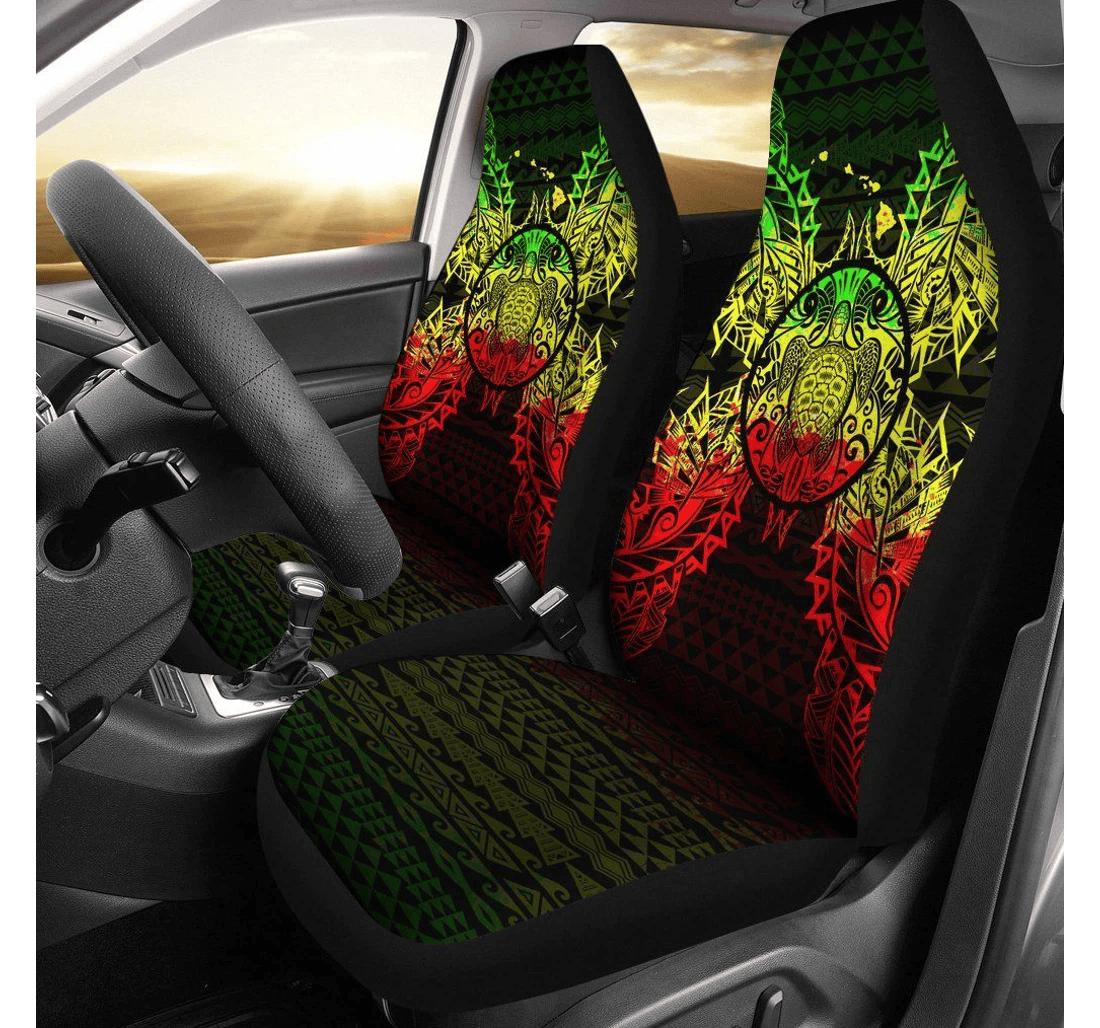 Turtle Polynesia Map Reggae Bn39 Universal Front Car Seat Cover