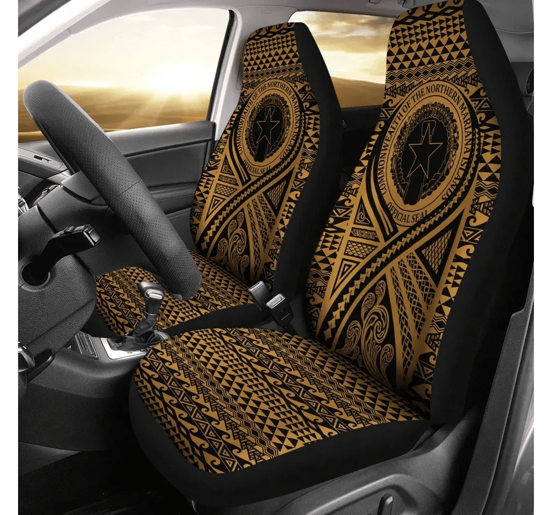 Northern Mariana Islands Lift Up Gold Bn09 Universal Front Car Seat Cover
