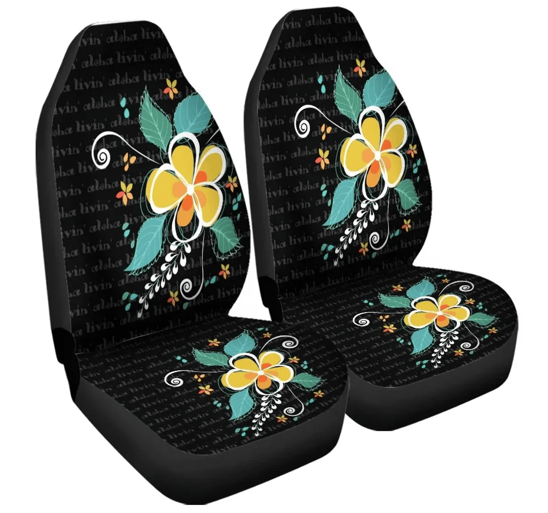 Accessory Hawaiian Aloha Plumeria Polynesian Ah Ah Jr Universal Front Car Seat Cover