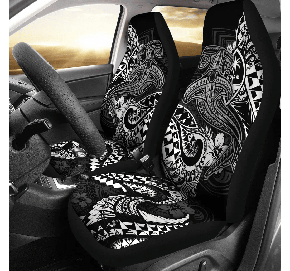 Guam Polynesian White Shark Polynesian Tattoo Bn18 Universal Front Car Seat Cover