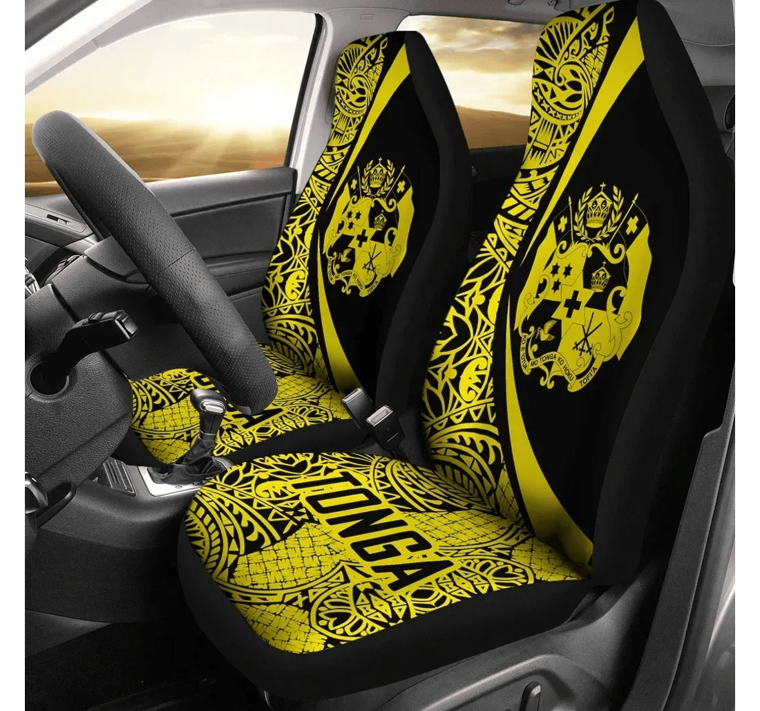 Tonga Polynesian Circle Style 03 J4 Universal Front Car Seat Cover