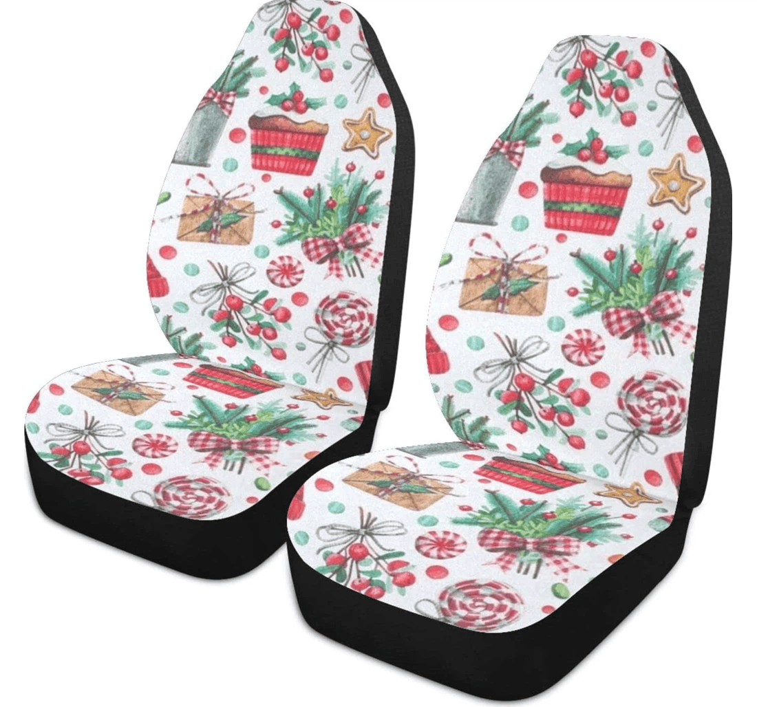 Christmas Socks Christmas Tree Universal Front Car Seat Cover