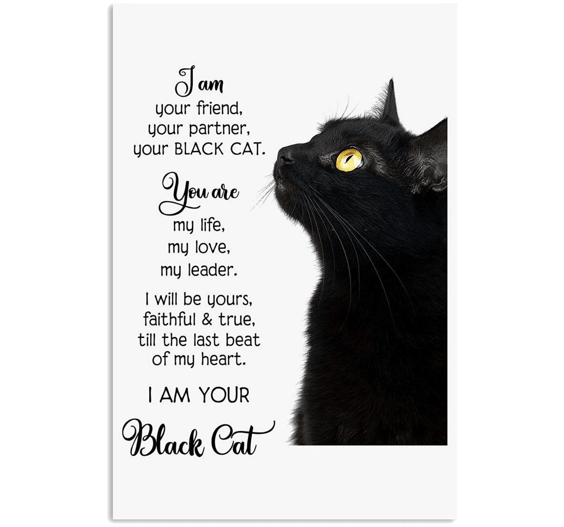 Poster, Canvas - Im Your Friend Your Partner Your Black Cat Print Framed Wall Art