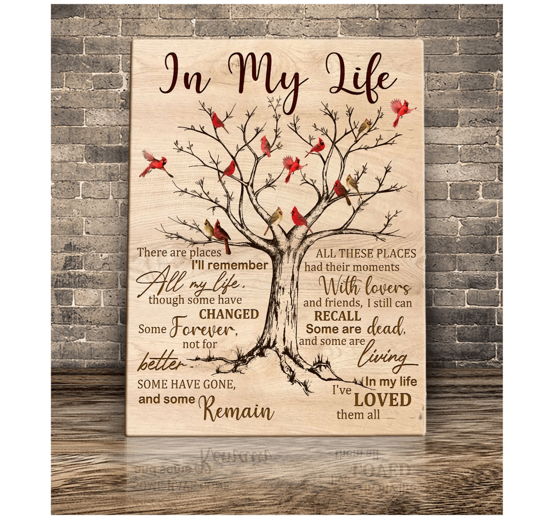 Poster, Canvas - Cardinal In My Life I've Loved Them All Matte You Widow To Mom To Widow Memory Gift Cardinal Lover C44 Print Framed Wall Art
