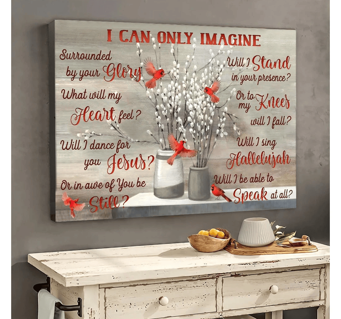 Poster, Canvas - Cardinal I Can Only Imagine Matte Christianity Print Framed Wall Art