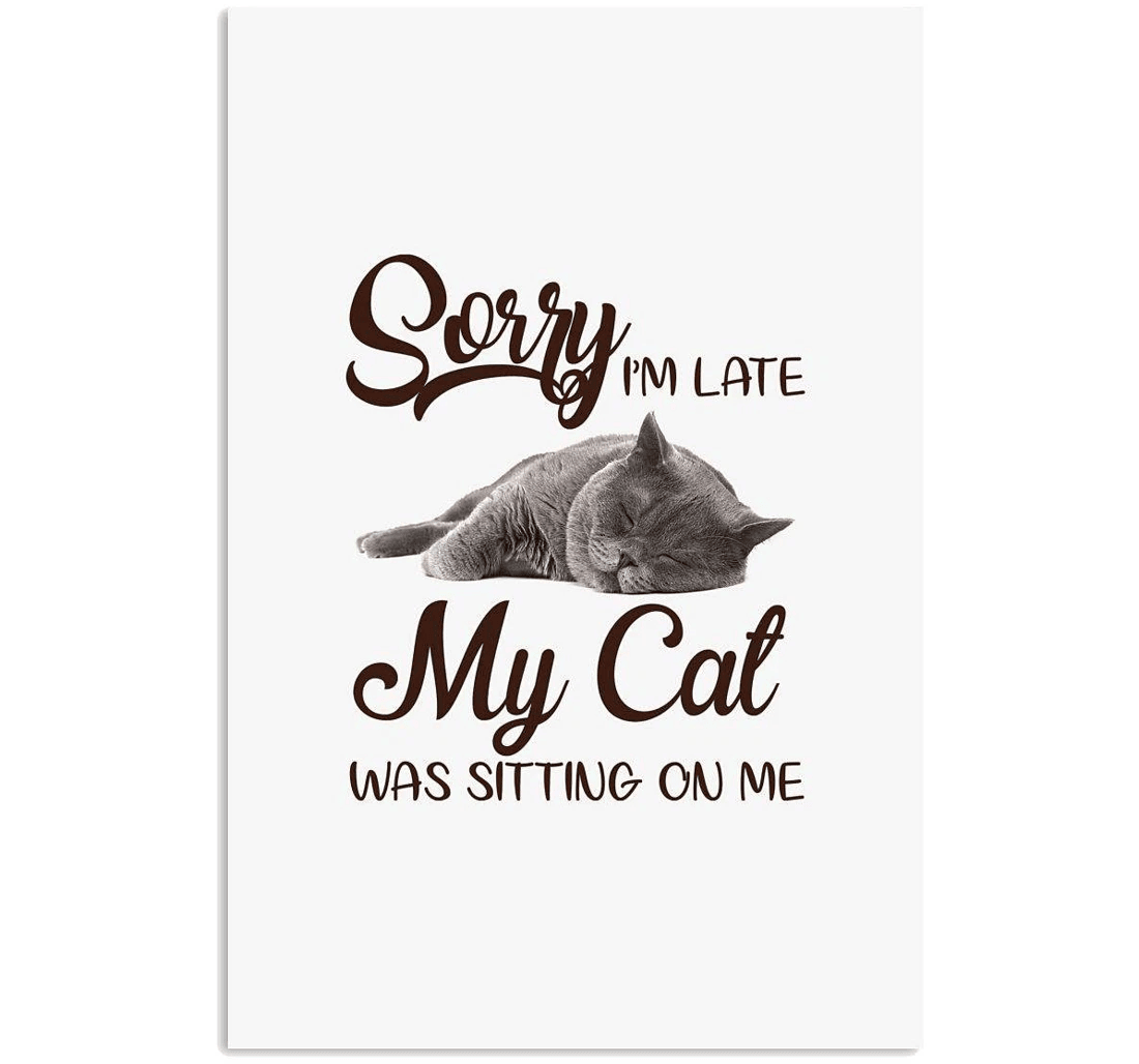 Poster, Canvas - Cat Sitting On Me Print Framed Wall Art