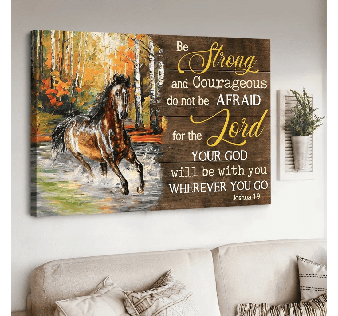 Poster, Canvas - Horse Your God Will Be With You Wherever You Go Matte Print Framed Wall Art