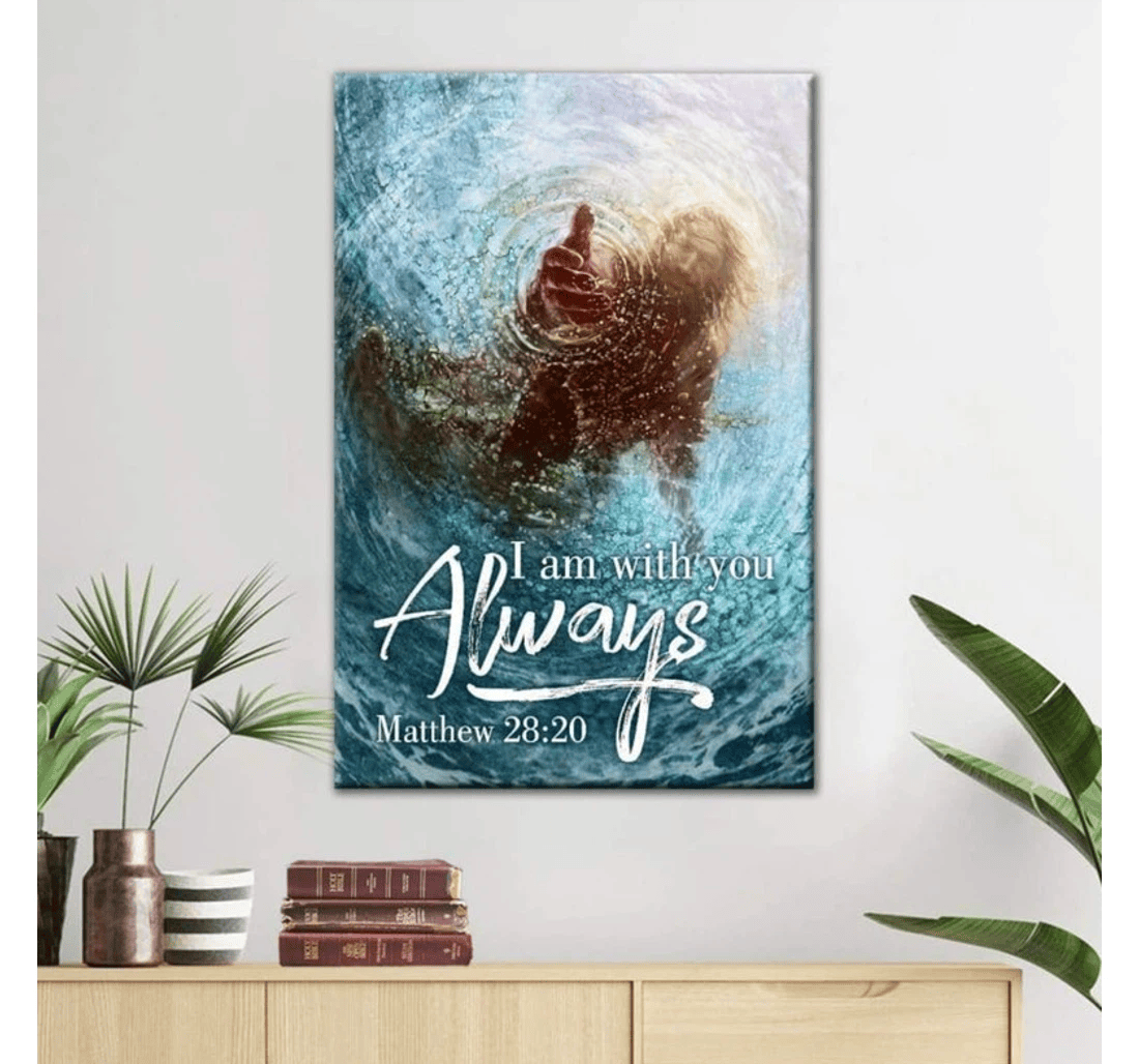 Poster, Canvas - Jesus I Am With You Always Matte Print Framed Wall Art