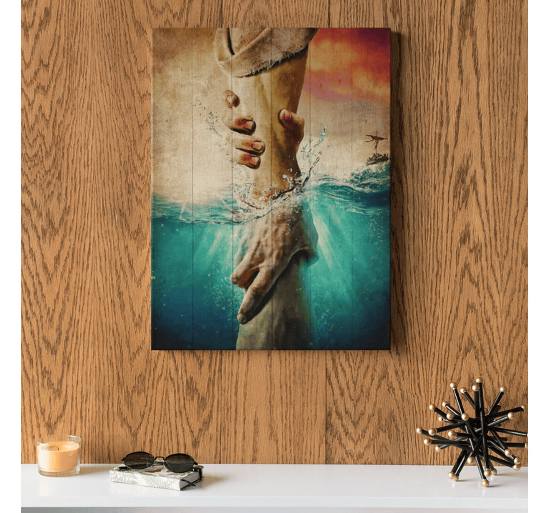 Poster, Canvas - Jesus Take The Hand Matte Print Framed Wall Art
