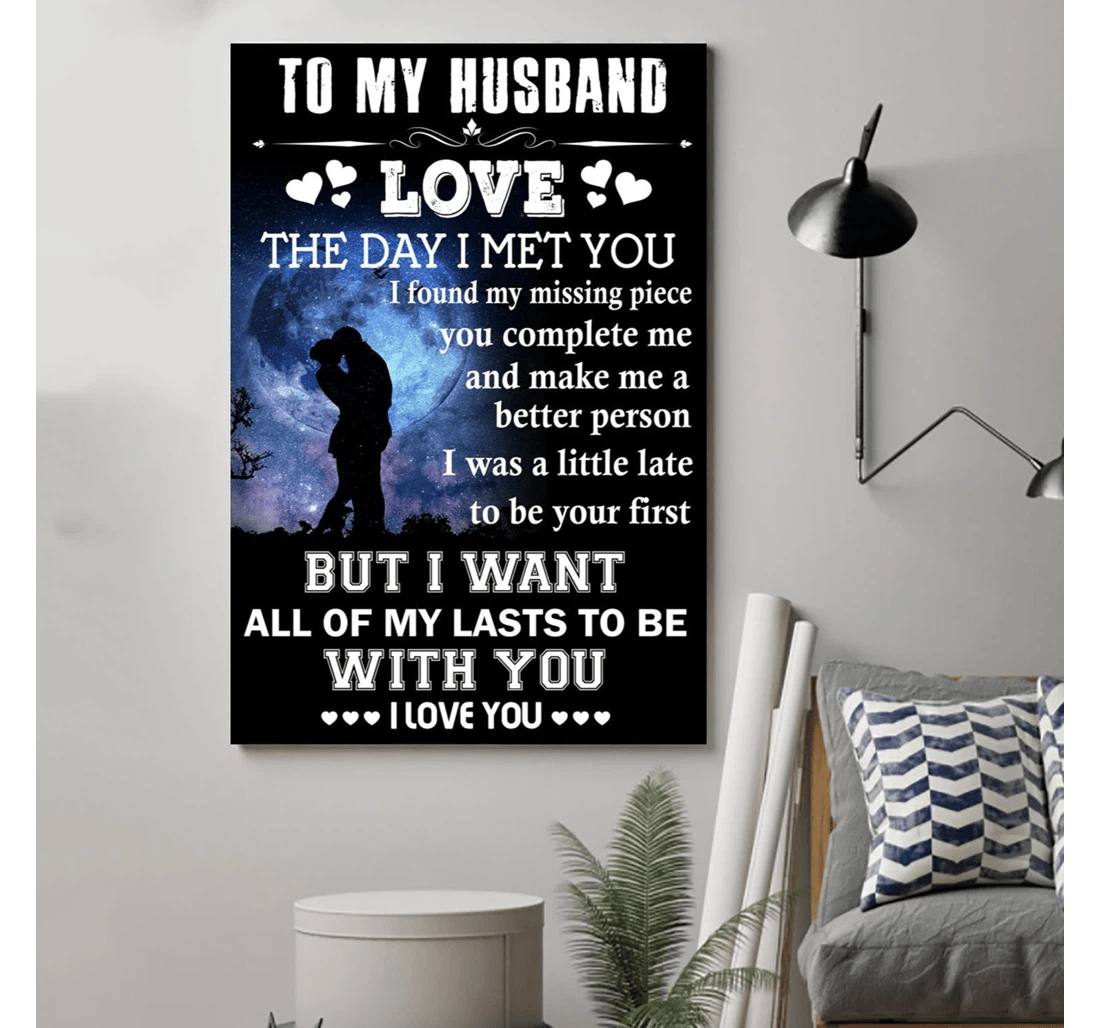 Poster, Canvas - G- To My Husband The Day I Met Print Framed Wall Art